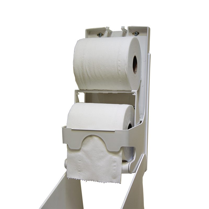 Modular dispenser til to ruller toiletpapir åben