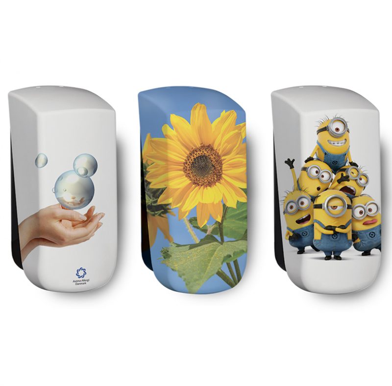 Myriad sæbedispensere med designet cover