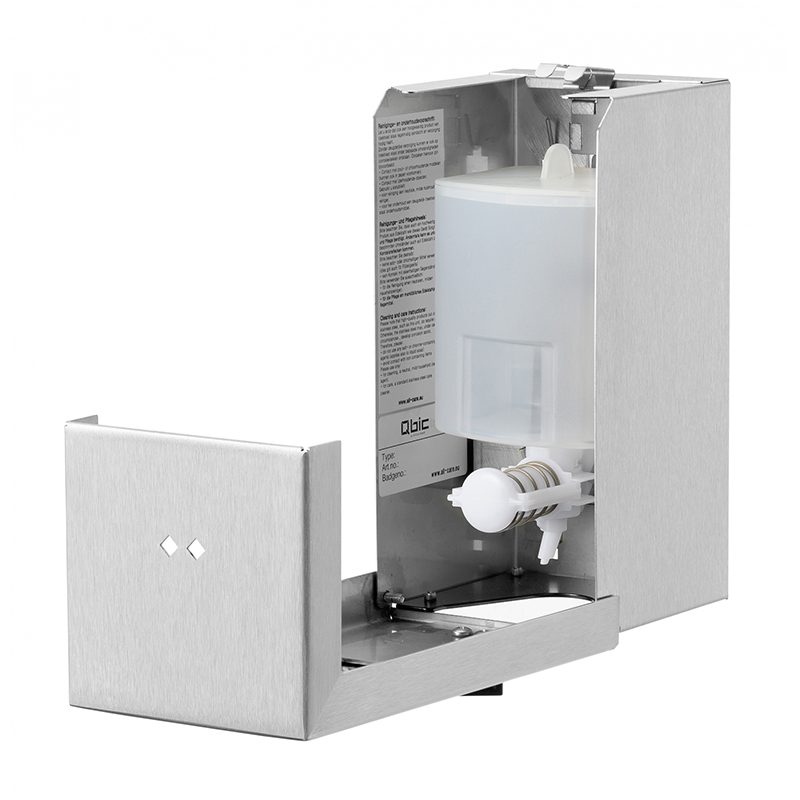 Qbic sæbedispenser i rustfri stål med cremepumpe